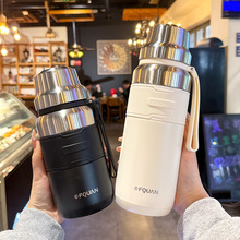 简约保温杯大容量男士2025新款吸管杯带茶隔泡茶水杯便携车载水杯