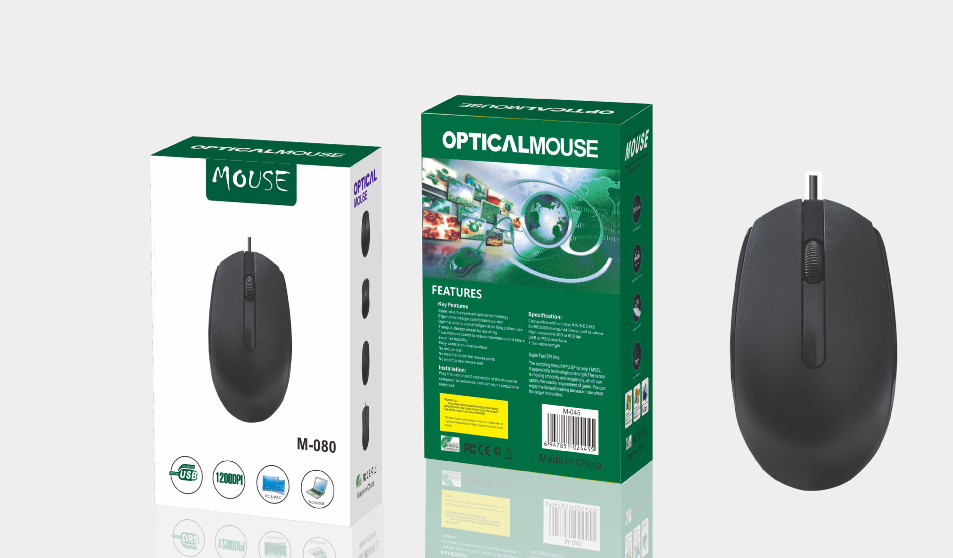 Fábrica de ratón cable transfronterizo al por mayor neutral de negocios computadora portátil de escritorio USB ergonomía