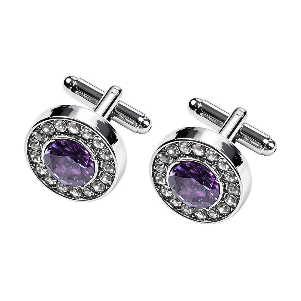 Gemelos redondos transfronterizos de Amazon, gemelos de cristal austriaco estilo francés, gemelos de negocios para hombre, gemelos con diseño retorcido. image 8