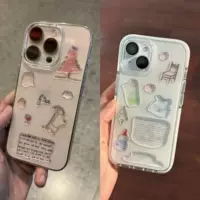 Корейский мультяшный граффити котенок желе наклейка снеговик хижина ins стиль высококачественный клейкий чехол для мобильного телефона «сделай сам» планшет