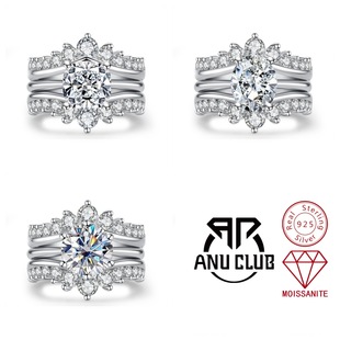 Cross-Border Design 925 Silver Moissanite 3 Carat Ring, Light and High-End Luxury Wedding Ring, Cross-Border Tiktok Live Broadcast