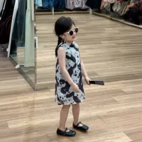 Китайский стиль cheongsam девушка летний национальный стиль мультфильм панда пуговицы улучшенное платье без рукавов Cheongsam платье