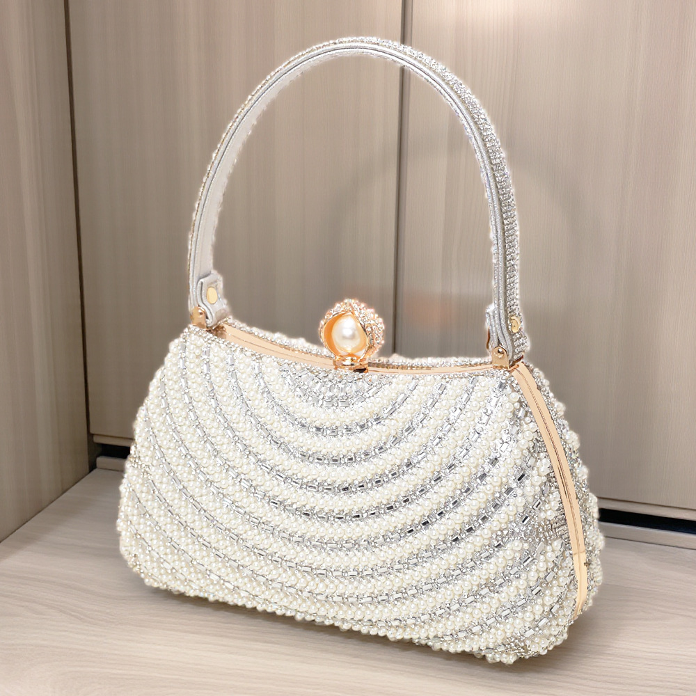 Vintage Perlenbesetzte Diamant Abendtasche Für Elegante Damen_voghion.com