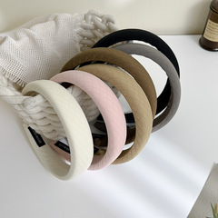 2024新款菱格海綿包糖果色發箍女氣質高爐頂壓發髮飾時尚簡約頭箍