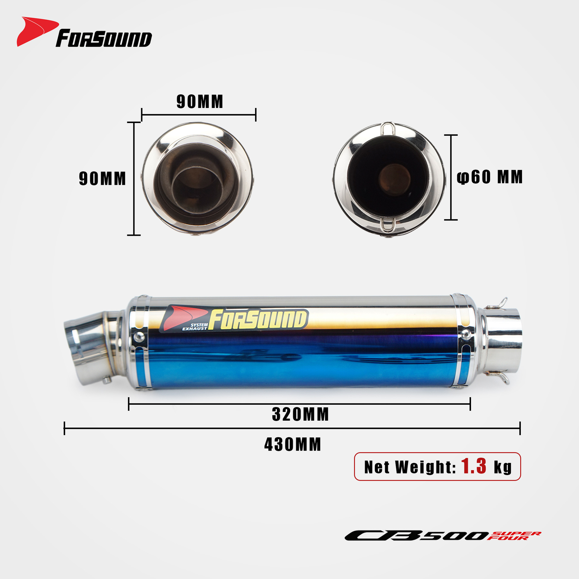 Suitable for HONDA CB500SF modified mid-tail section stainless steel motorcycle exhaust pipe