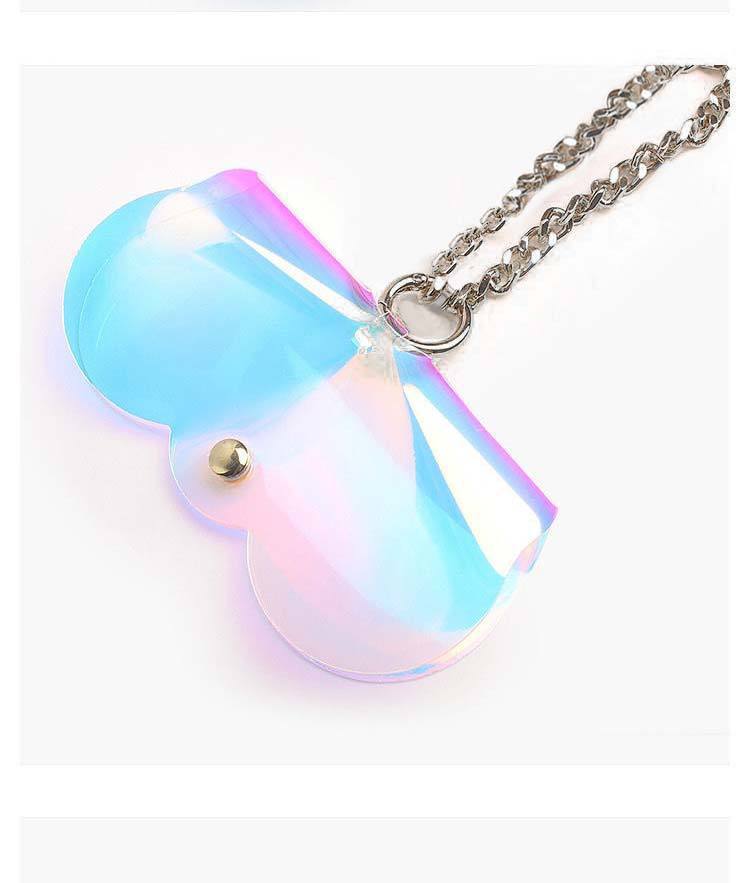 Unisex Gender Eye Solid Color Transparent Glasses Pouch Plastic Laser Unisex Casual Retro Glasses Pouch
