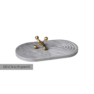 Modern Simple Creative Engraved Marble Oval Tray Ornaments Living Room Dining Room Desktop Geometric Soft Decorations