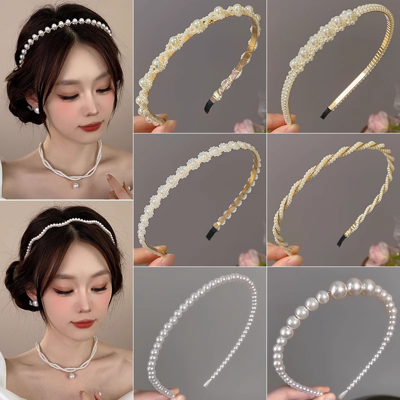 Retro francés de alto nivel sensación de perla fijación de cabello temperamento femenino de presión de cabello universal fijación de cabello no es fácil de caer tarjeta de cabello