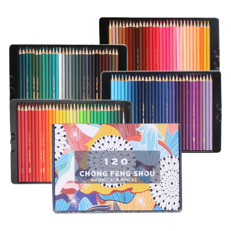 Chong Feng mano 120 color de plomo de color soluble en agua 72 color lápiz de color 120 color aceitoso libro de lápiz de color producido