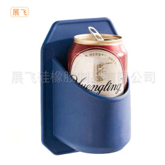 硅胶浴室杯架啤酒架 背胶易拉罐可乐饮料收纳架 玻璃墙易拉罐托架