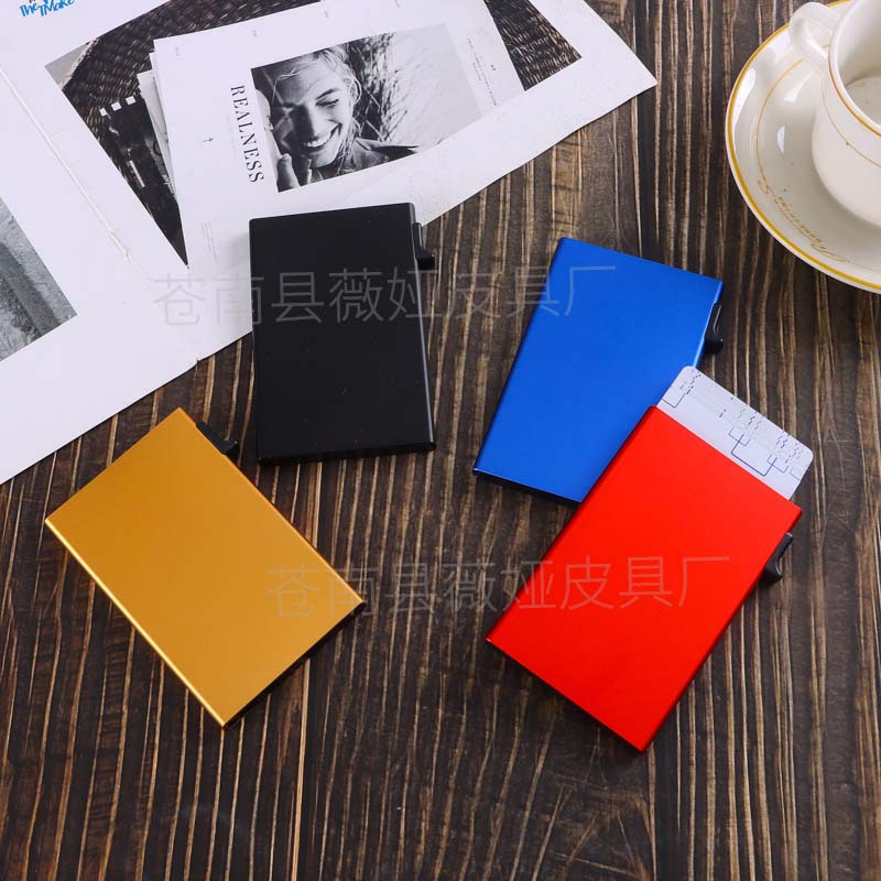 Colorful Metal Card Box Aluminum Alloy Anti-Theft Credit Card Membership Card Holder Rfid High-End Creative Card Holder