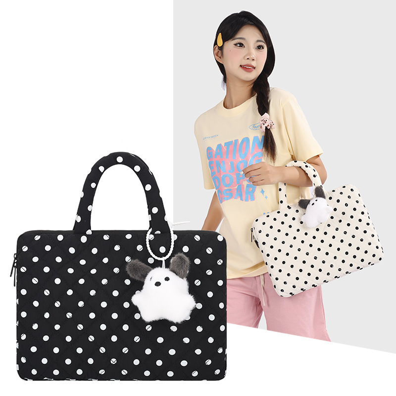 New Polka Dot Large Capacity Cute Laptop Bag 14inch 15.6inch Polka Dot High-Value Notebook Document Storage Bag New Polka Dot Large Capacity Cute Laptop Bag 14inch 15.6inch Polka Dot High-Value Notebook Document Storage Bag