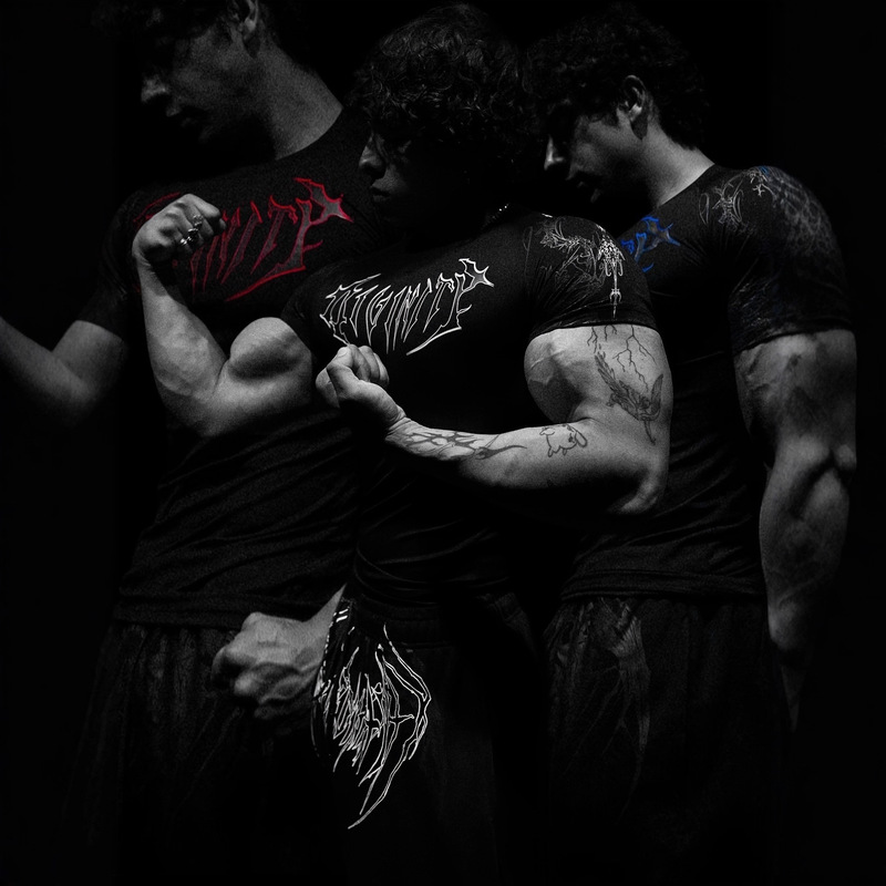 Breathedivinity American Fashion Brand Men's T-Shirt Sports Fitness Quick-Drying Breathable Elastic Compression Short-Sleeved Shirt