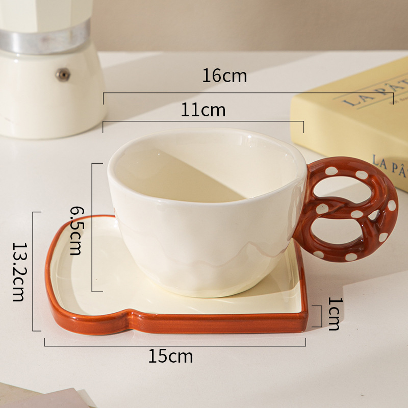 Creativo de cerámica europea taza de café plato conjunto de pan bandeja taza de desayuno casera de gran capacidad taza de agua