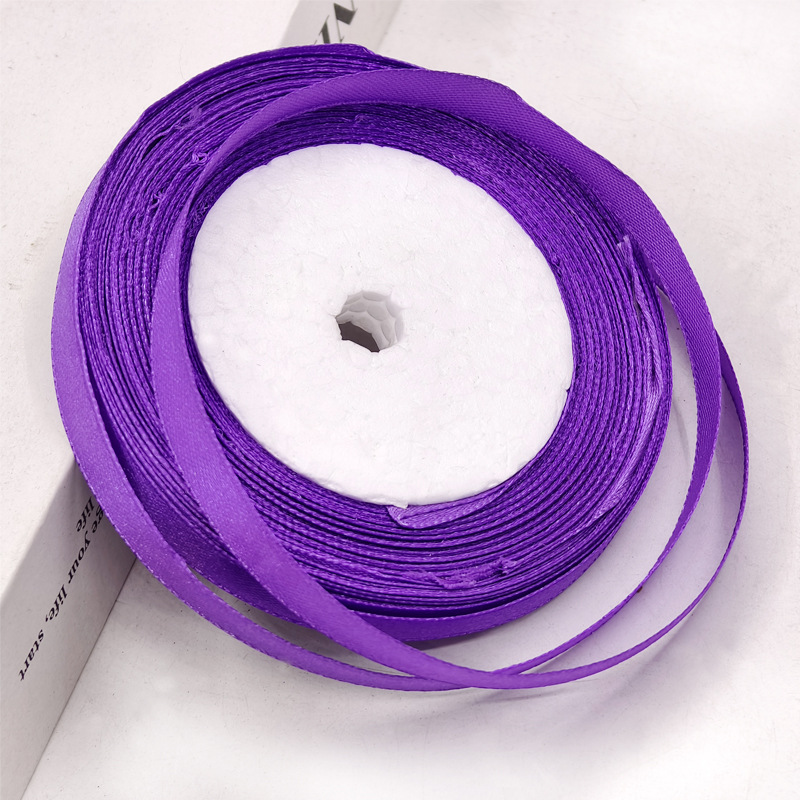 Venta directa de fábrica 1cm cinta de satén cinta de satén caja de regalo cinta decorativa lazo cinta de satén de seda suministro especial transfronterizo al por mayor