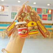 新款卡皮巴拉卡通钥匙扣可爱书包挂件汽车钥匙链娃娃机小礼品批发