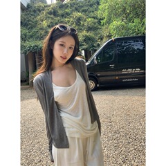 慵懒风厚款长袖宽松外穿洋气针织开衫女2025秋季新款时尚套装chic