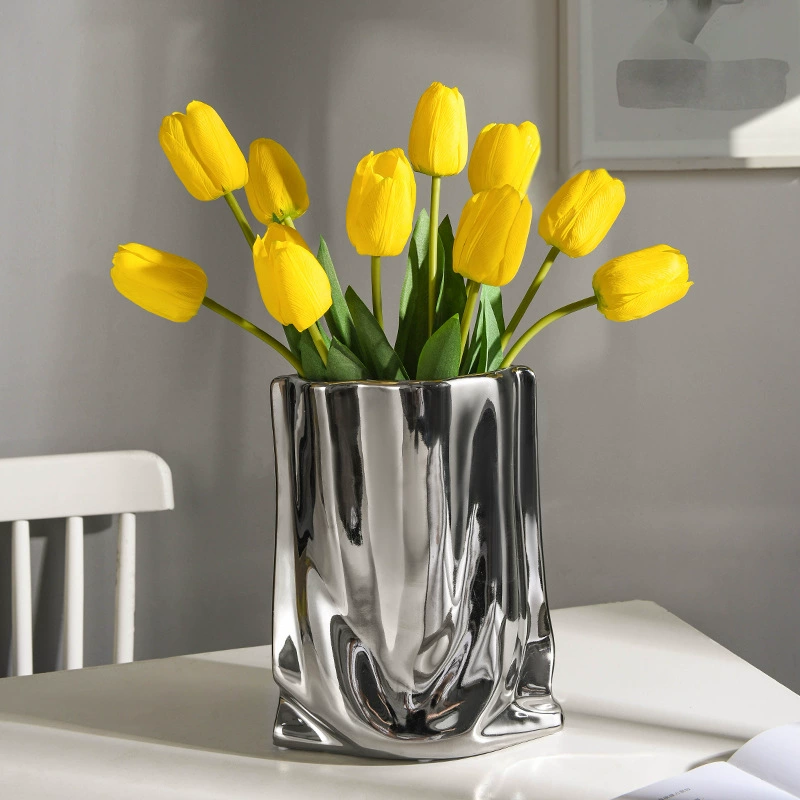 Фабричная оптовая ceramic vase Silver plating простота гостиная композиция цветов домашняя декоративная камера реквизит столовые украшения