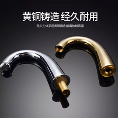 全銅槍灰色三孔面盆龍頭衛生間分體式雙把手冷熱防濺水龍頭三件套