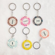 创意个性筹码双面彩印钥匙扣包包挂件diy饰品亚克力配件挂饰批发