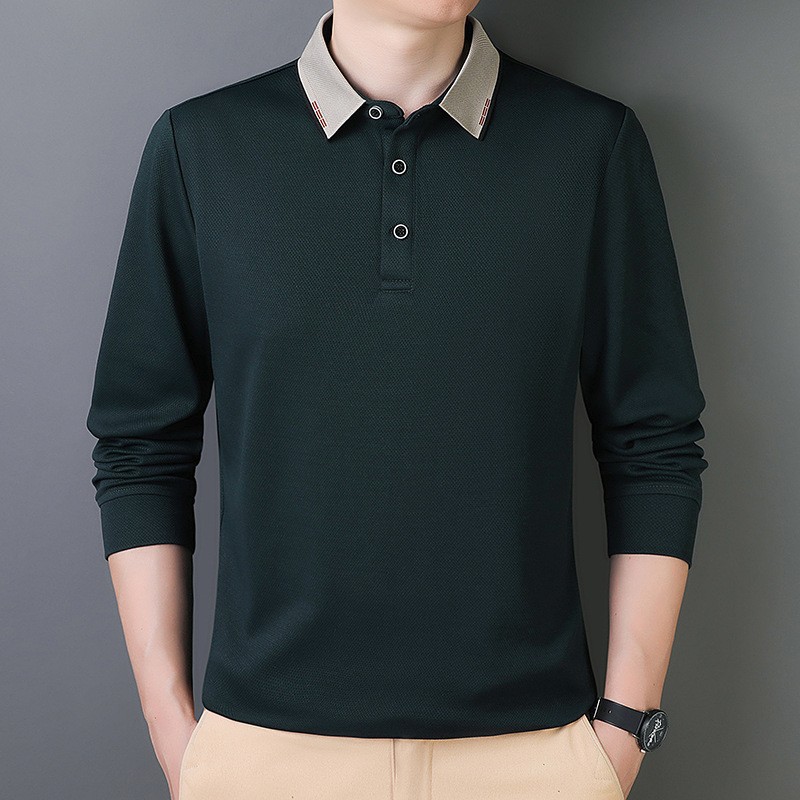 5XL - 9XL primavera y otoño hombre camiseta polo de manga larga papá más camiseta de tapa grande hombre camiseta casual universal
