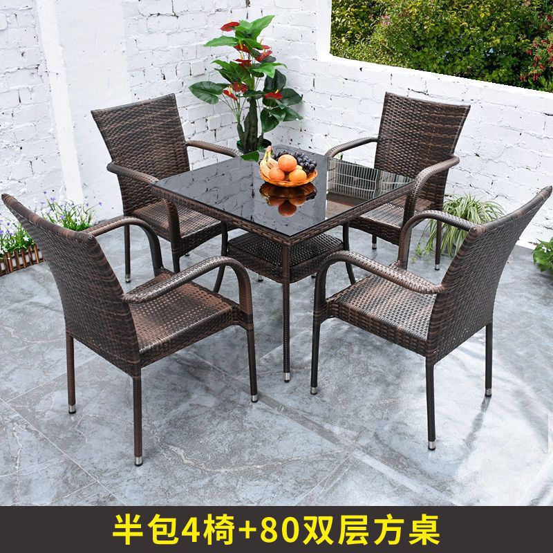 럭셔리 4 의자 + 베스트 셀러 80 2 층 정사각형 테이블