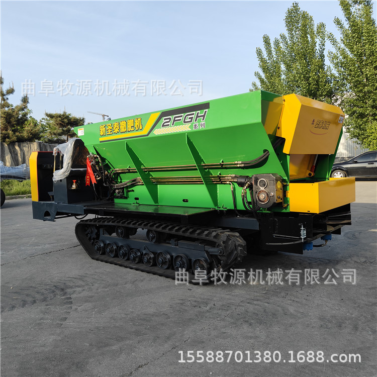 双圆盘农家粪撒肥车  3方履带自走式撒肥机 大棚撒粪车