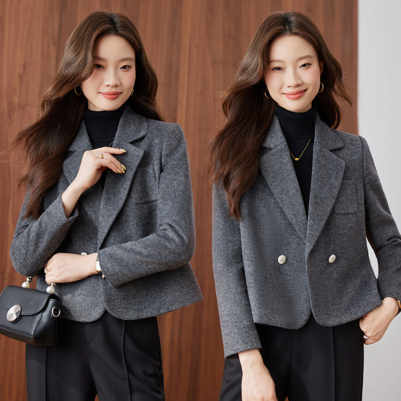 2025秋季新款修身气质西服上衣时尚通勤短款西装外套女 SH20209|undefined