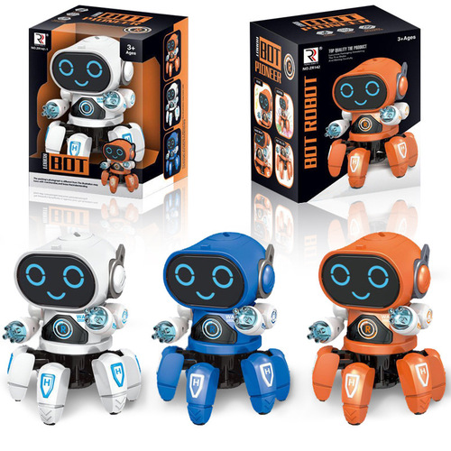 Cross-border new product Dancing Electric Hexapod Fish Robot Toy Intelligent Music Light Children's Toy Wholesale