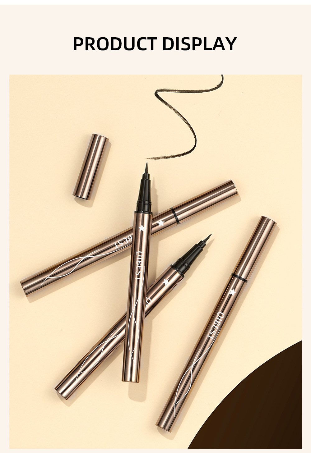 QIBEST Cross-border Ultra-fine eyeliner Liquid: Smooth, flowing, long-lasting without smudging, quick-drying, beginner eyeliner waterproof wholesale undefined