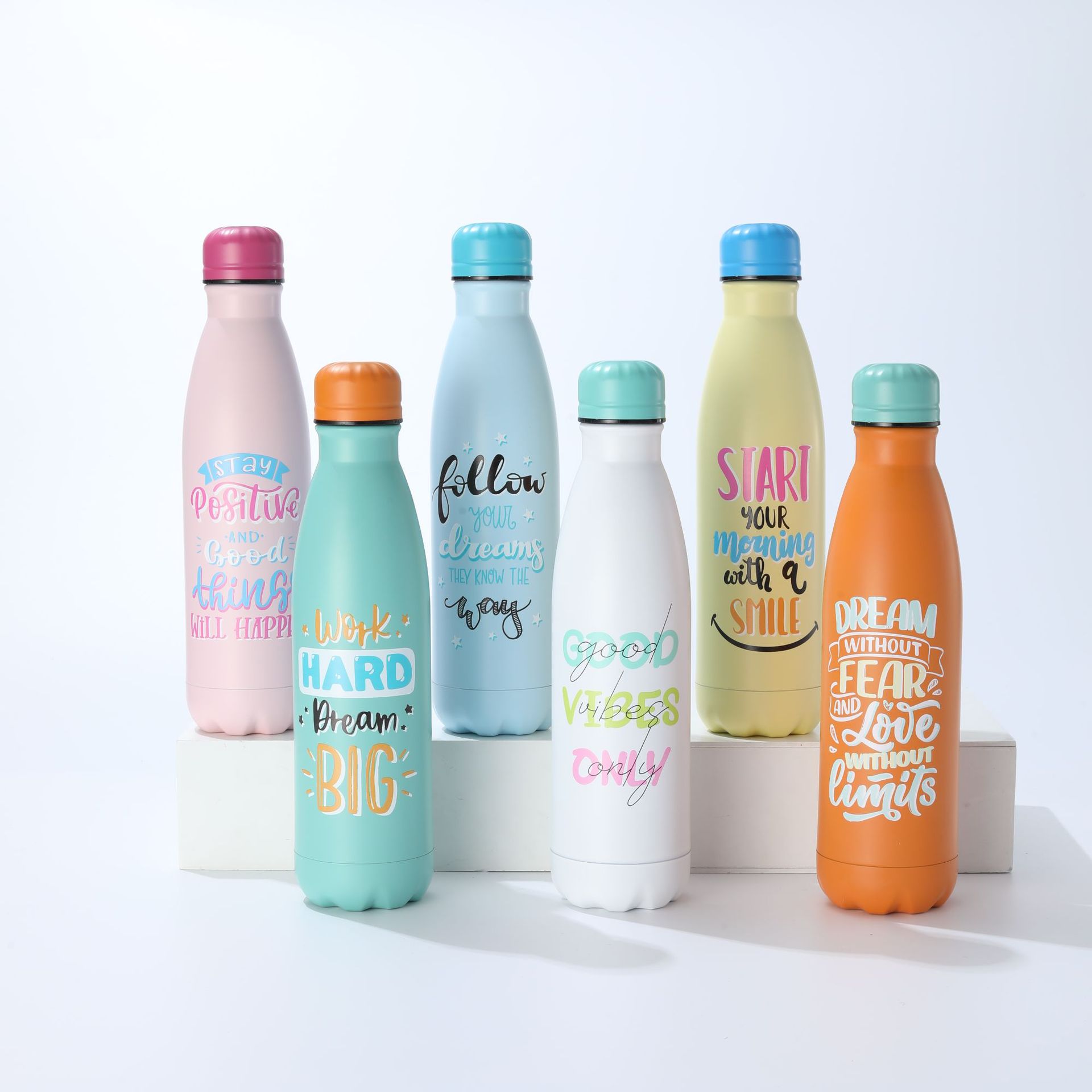 Nueva pintura de goma botella de cola deportes al aire libre 304 taza de acero inoxidable taza de vacío de doble capa impresión completa