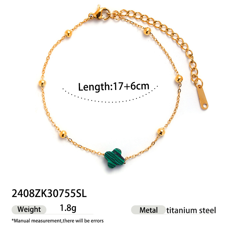 304 Stainless Steel Pendant Material Natural Stone, Zircon Inlay Material Necklace Classification PVD Coated Real Gold Plated Scallop Titanium Steel Simple Style Waterproof Non Tarnish Titanium Steel Necklace