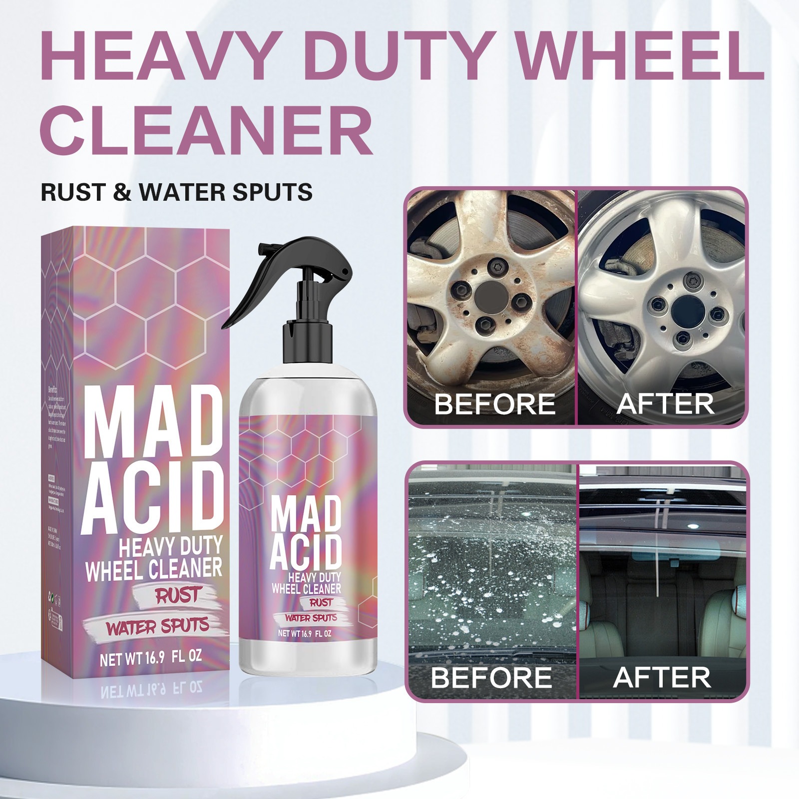 Cross-Border Car Tire Foam Cleaner, Stain Removal, Tire Blackening, Tire Maintenance Glaze, Anti-Aging, Car Cleaning and Care