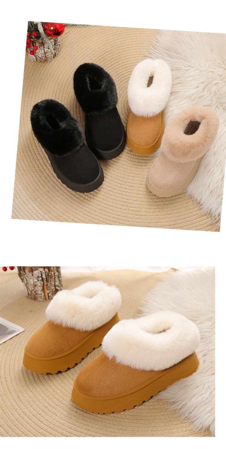 A new winter slip-on snow boots women's shoes plush one cotton shoes plus velvet thickened_voghion.com