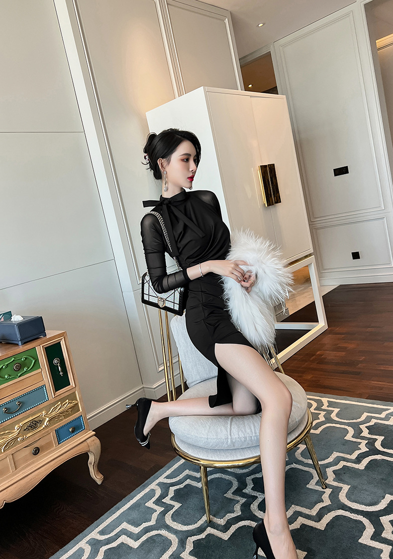 C1848 1050K VÁY ĐẦM LIỀN THÂN NỮ CHOTDNG SEXY DÁNG ÔM BODY GỢI CẢM SEXY LƯỚI MỎNG MÙA XUÂN THU ĐÔNG PHONG CÁCH ÂU MỸ THỜI TRANG NỮ G03 SẢN PHẨM MỚI