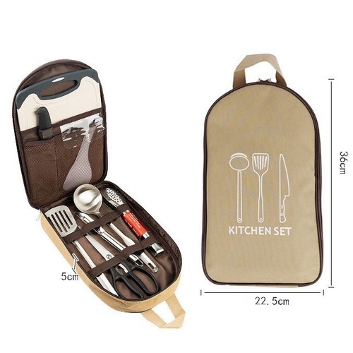 Camping tableware storage bag, picnic portable cooking tool tote bag, knife set storage bag, self-driving tour meal bag
