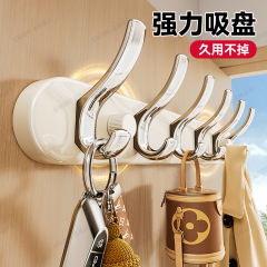 吸盘门后挂衣架壁挂免打孔衣服包帽玄关入户门后钥匙收纳整理挂架