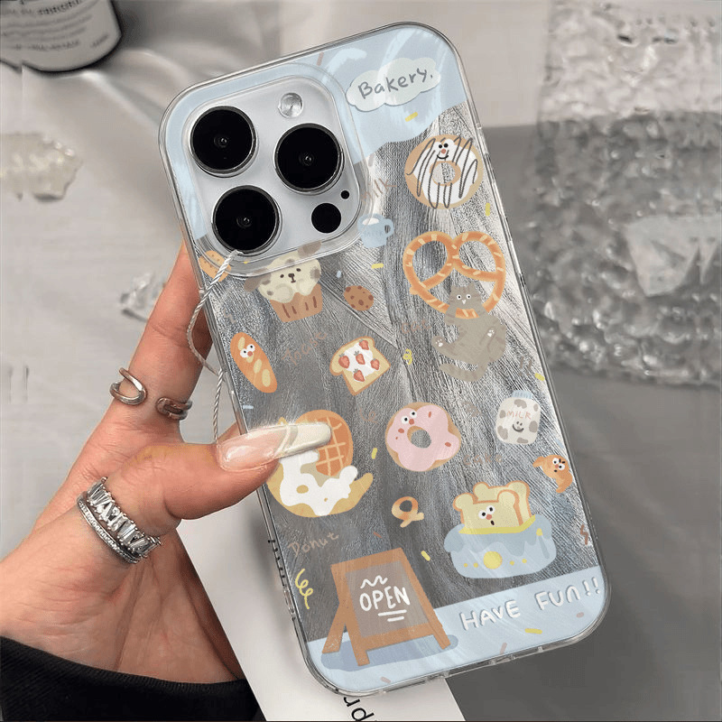 Bakery for Apple 16PROMAX Phone Case iPhone15 Hard Shell 14 Cute 13 Big Hole 12 Cartoon 11