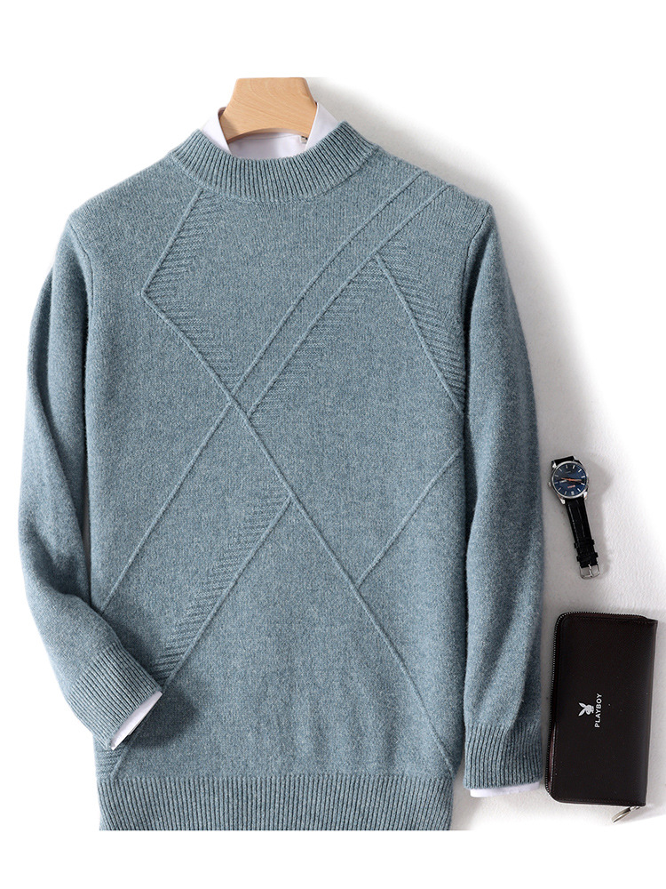 Demi-season woolen solid color knitted sweater