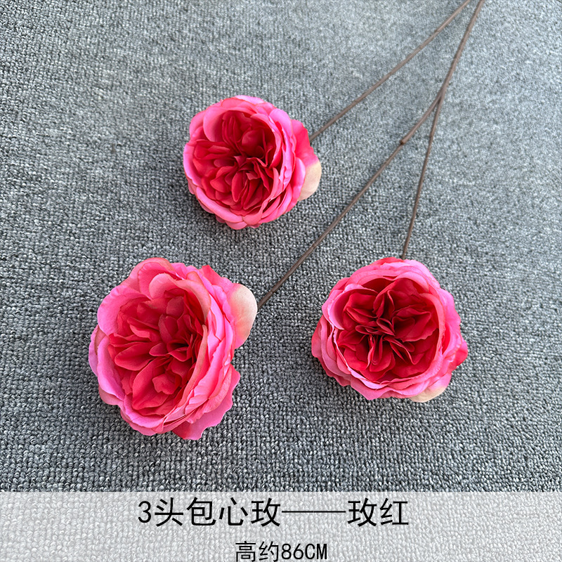 Artificial Rosa sola franela Rosa flor artificial boda decoración del hotel decoración del hogar arreglo de flores flor artificial Rose