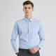 Men's Long Sleeve Shirt Pure White 60 Cotton Spring Business Casual Business Wear with Pocket Shirt Embroidered Logo
