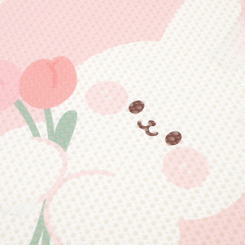 Automašīnas sēdekļa spilvens ar tulpju zaķīti, četri gadalaiki, universāls, vasaras, vēss, elpojošs, auto sēdekļa spilvens, multfilmas stila, ledus, zīda, auto sēdekļa spilvens_voghion.com