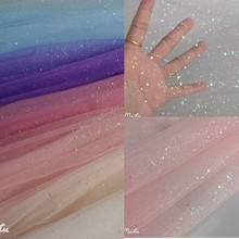 热卖款~闪亮款锦特美网纱大小片幻彩喷粉 时尚婚纱礼服等网纱面料