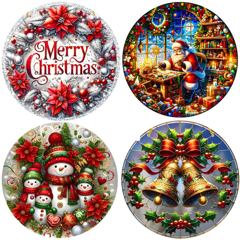 Colgante 2025 nuevos productos transfronterizos de la serie de Navidad disco de decoración para el hogar de joyas de Navidad acrílico