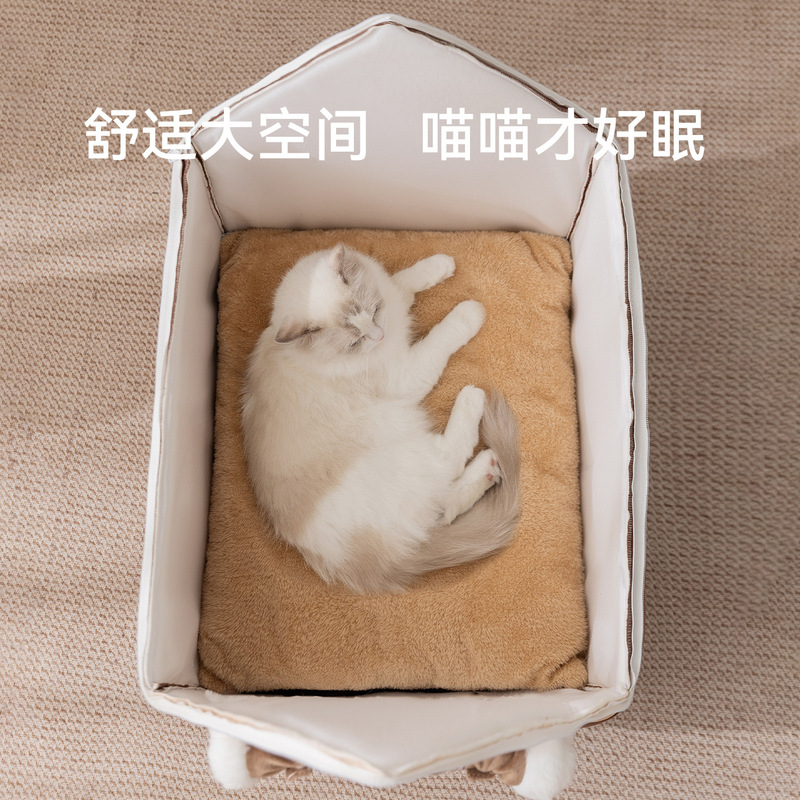 跨境猫屋猫窝秋冬保暖防风封闭式门帘狗窝宠物房子狗屋猫别墅批发|undefined