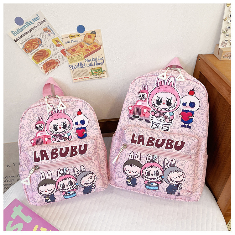 (2개) LABU 어린이 배낭 새로운 귀여운 경량 배낭 대용량 고가치 LABUBU 유치원 학교 가방