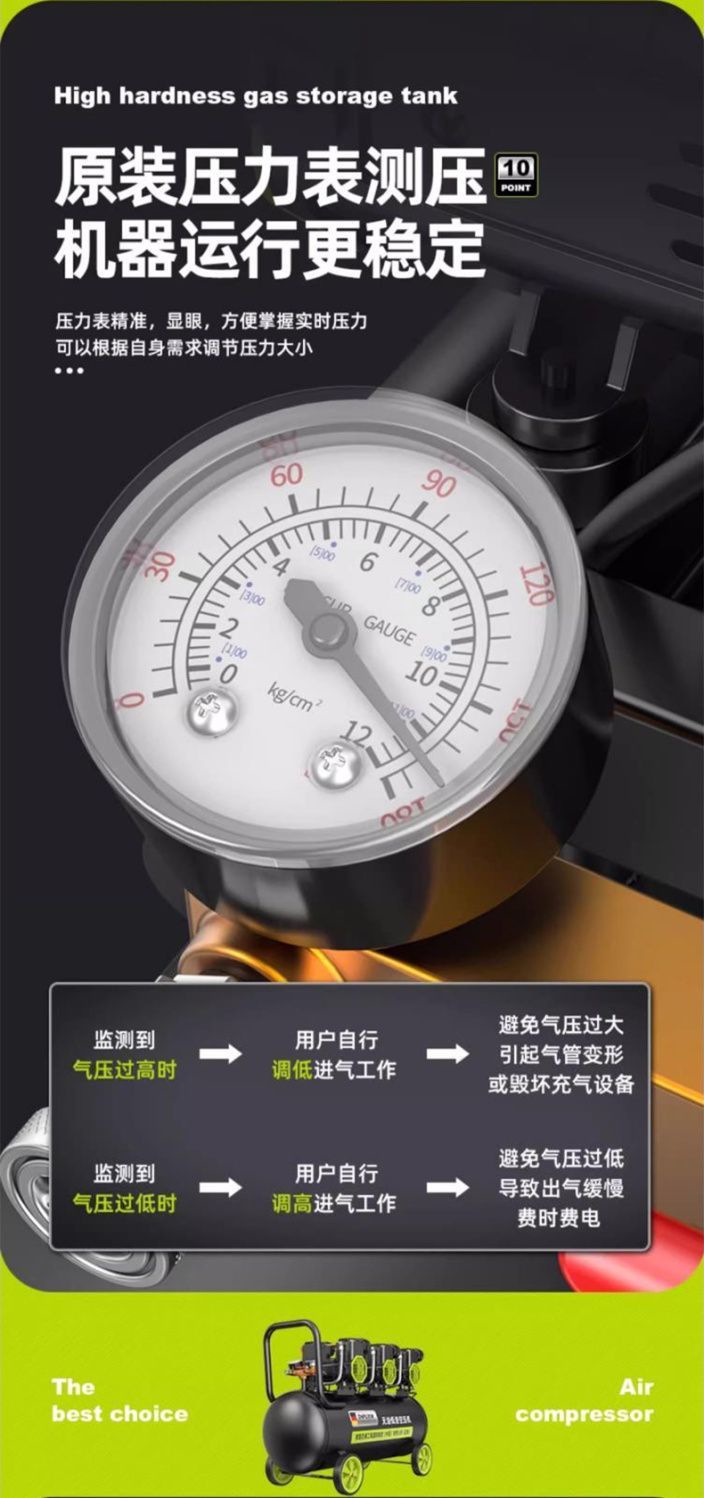 German Shibaura Air Compressor Air Pump Small 220V Air Compressor Oil-Free Bass Industrial Grade Woodworking High Pressure