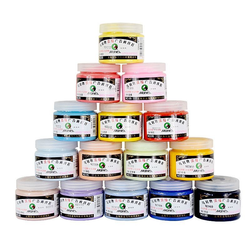 Marley 95 concentrated advertising paint, Marley 95 watercolor pigment, 100ml pigment for exams