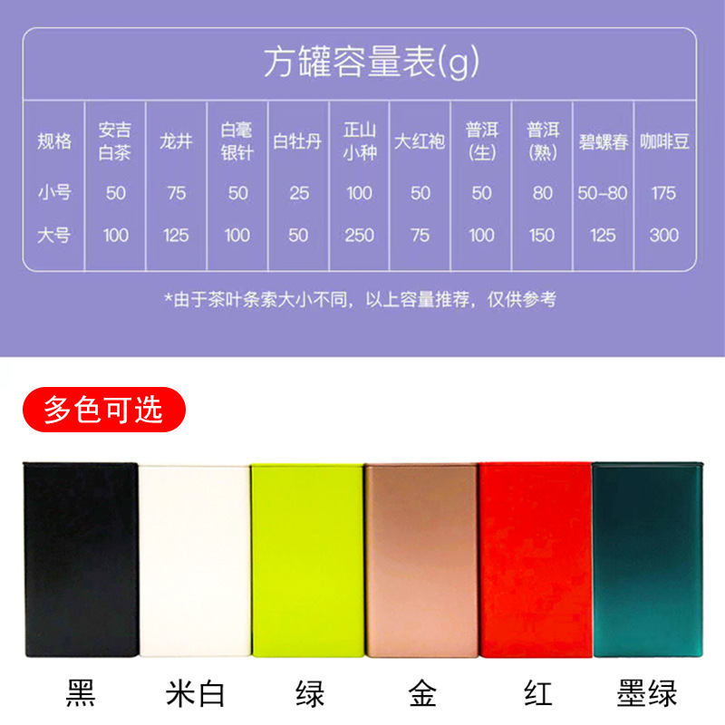 100g200g茶叶铁罐现货 85直角茶叶包装花茶绿茶红茶包装铁罐礼盒