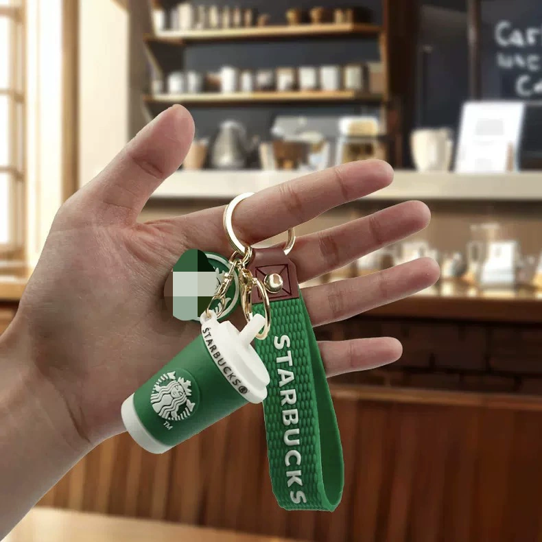 Ключница (Starbucks) милый медвежонок-подвеска, силиконовый ремешок украшение для сумки, мультистиль